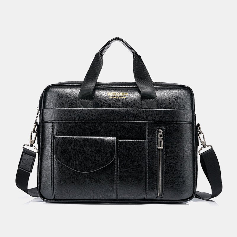 Men's Anti-theft Multi-pocket Crossbody Bag, Retro 13.3" Laptop Messenger & Shoulder Briefcase