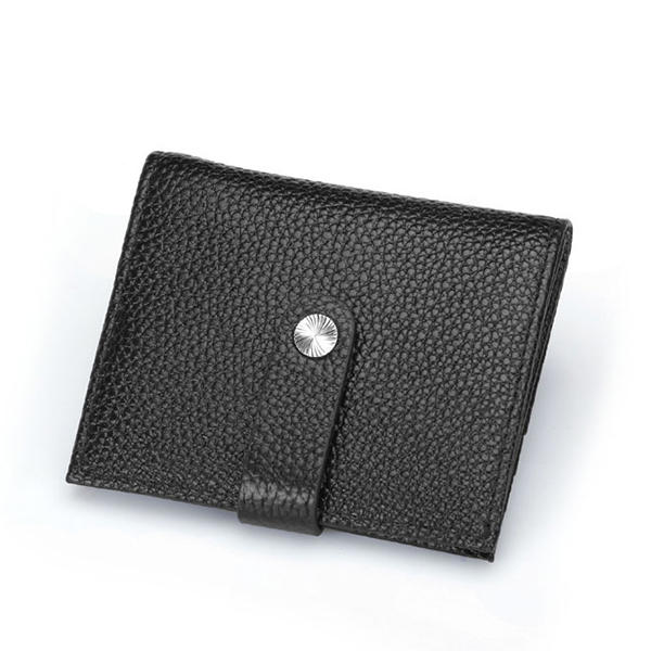 Women Hasp Short Wallets Genuine Leather Purse Card Holder Coin Bags