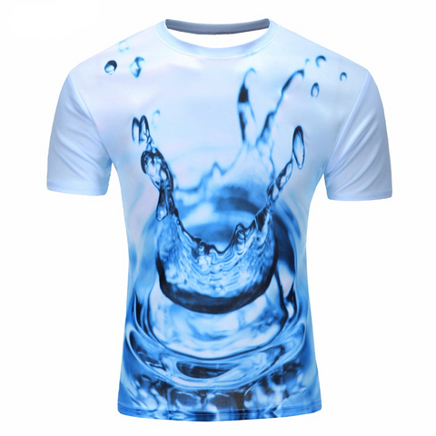 Water Drop Mobile 3D Print T-shirt de mangas curtas masculina