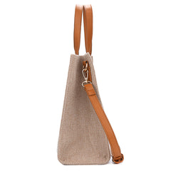 Women Linen Leisure Large Capacity Handbag Crossbody Bag Traval Shoulder