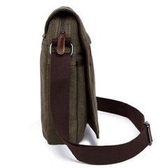 Unisex Canvas Crossbody Bag with Multi Pockets - Spacious Shoulder Bag