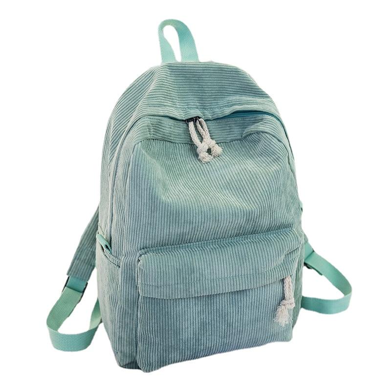 Preppy Style Female Soft Corduroy Backpack For School