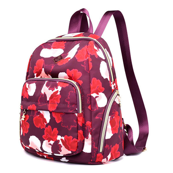 Women Nylon Starry Sky Pattern Backpack Outdoor Shoulder Bag Travel