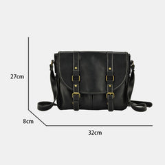 Men's Vintage PU Leather Multi-pocket Crossbody Teacher Bag