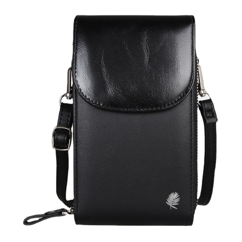 Women 8 Card Slots Phone Bag Solid Crossbody Shoulder