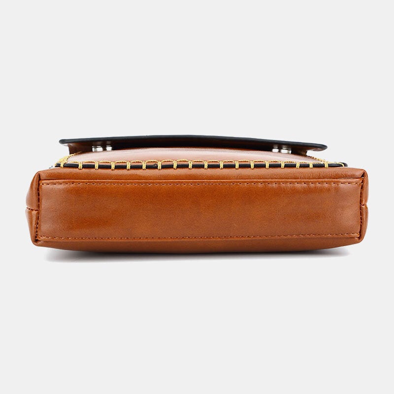 Men's Waterproof PU Leather Crossbody Bag with Anti-theft Pocket, Large Capacity, Wear-resistant