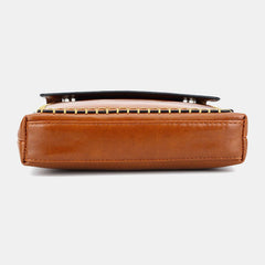 Men's Waterproof PU Leather Crossbody Bag with Anti-theft Pocket, Large Capacity, Wear-resistant