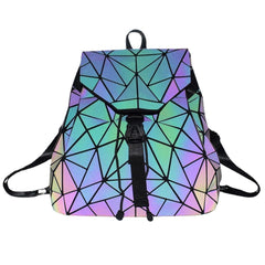 Casual Fashion Women's Backpack With Luminous Geometric Pattern For School