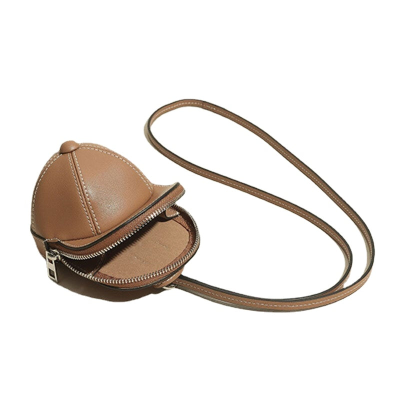 Women Faux Leather Baseball Hat Shape Causl Creative Shoulder Bag Crossbody Bag