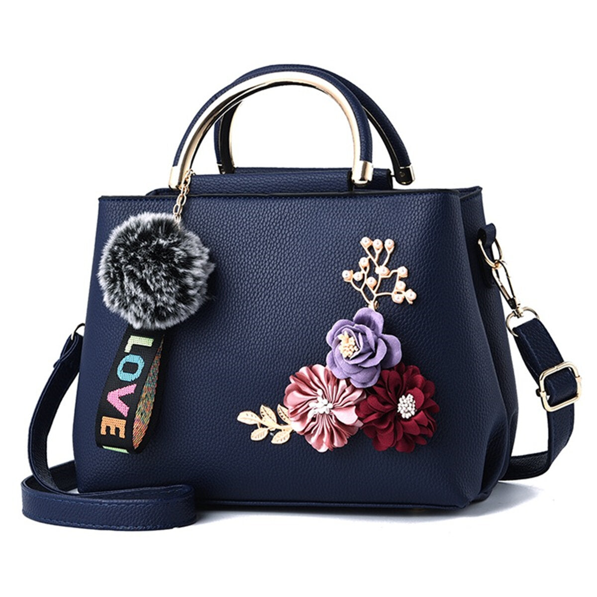 Womens Purses and Handbag Shoulder Bags Ladies Designer Top Handle Satchel Tote Bag with Ribbons Flower Decoration