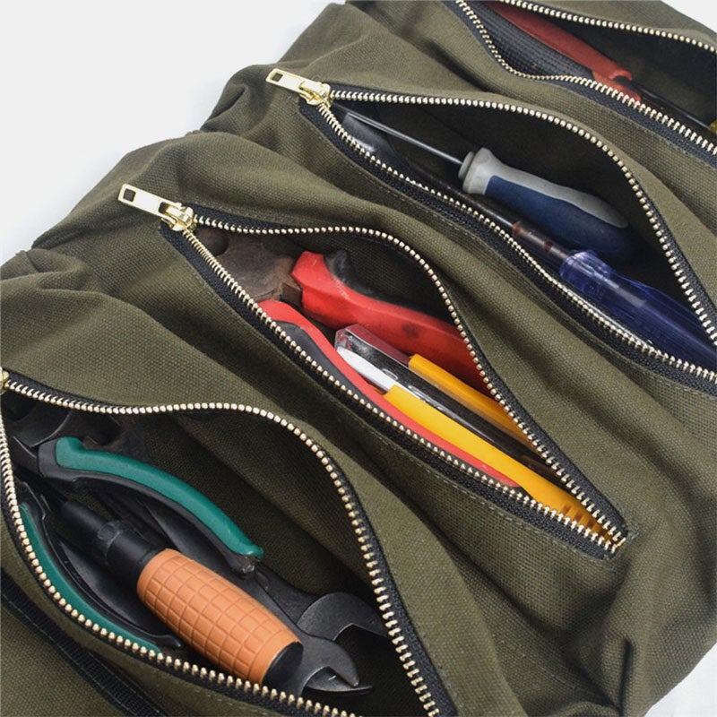 Portable Multi-Functional Canvas Car Storage Bag & Tool Organizer