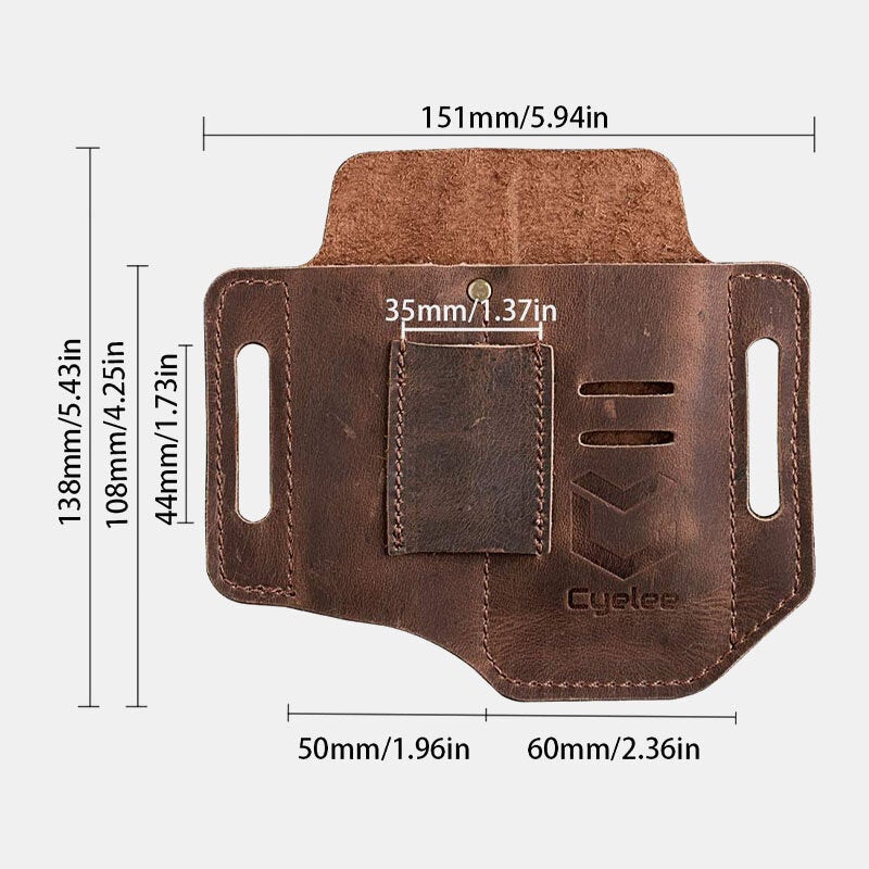 Men's Leather EDC Belt Loop Multitool Sheath Bag
