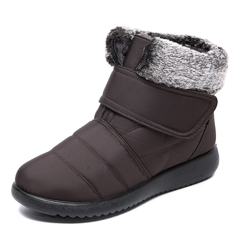 Women Large Size Warm Lined Hook Loop Plus Velvet Ankle Snow Boots