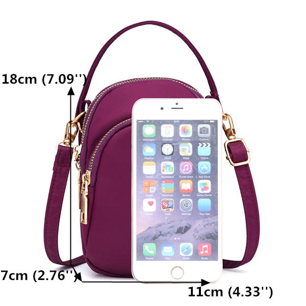 Women Nylon Waterproof Print Crossbody Bag Multi-pocket Phone Purse