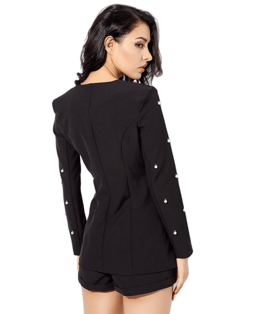 Love&Lemonade  V-Neck Nail Together Two-Pieces Sets Black/ Gary/Red/Pink LM0211