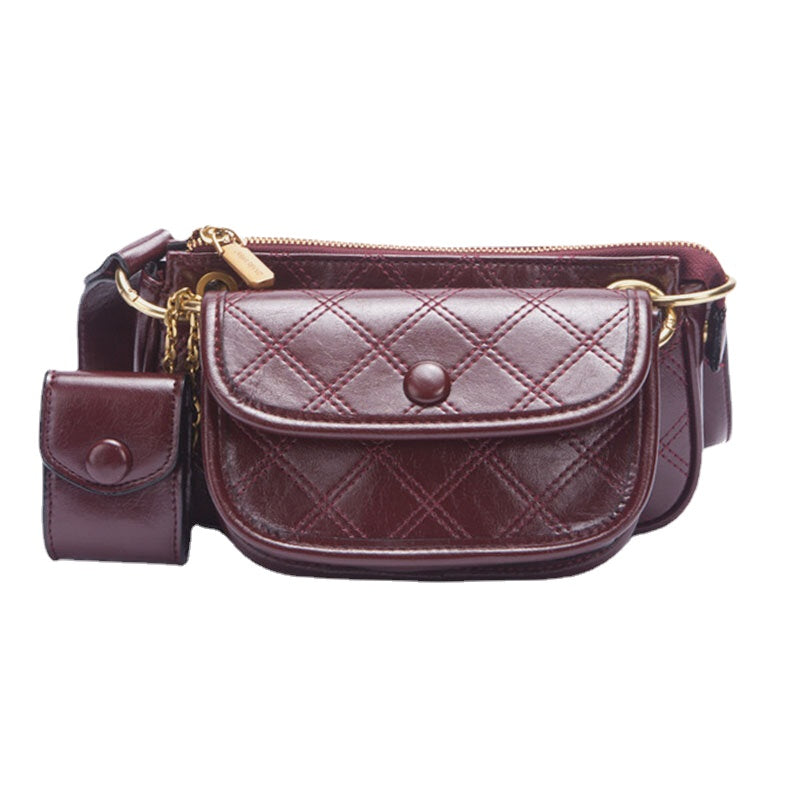 Women Fashion 3Pcs Argyle Solid Shoulder Bag Crossbody