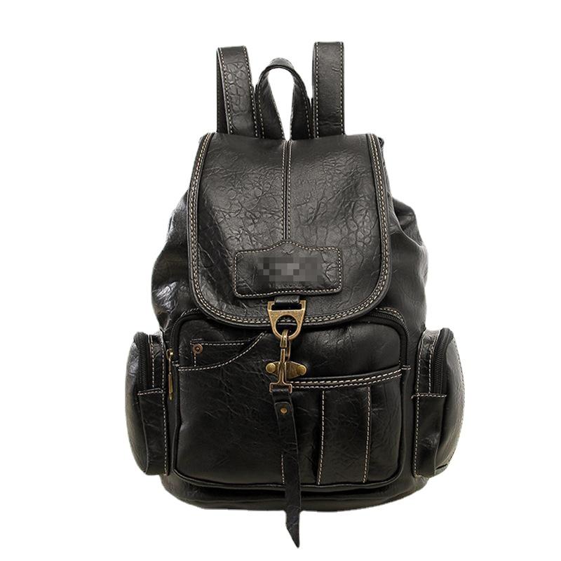 Vintage Multifunctional Female Leather Backpack