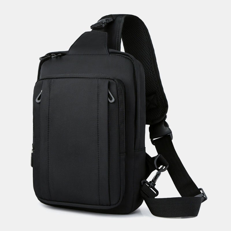 Men's Waterproof Nylon Multi-Pocket Crossbody Shoulder Bag