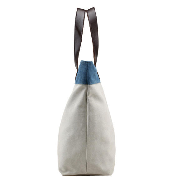 Women Canvas Hit Color Tote Bag Casual Handbag Shoulder