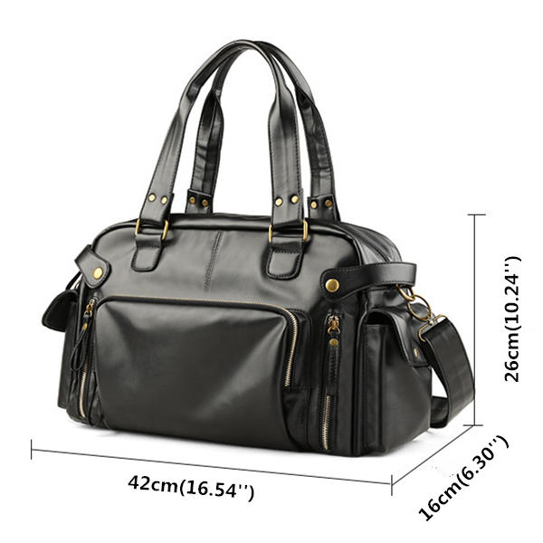 Men PU Leather Outdoor Casual Traveling Large Capacity Multi-function Crossbody Bag