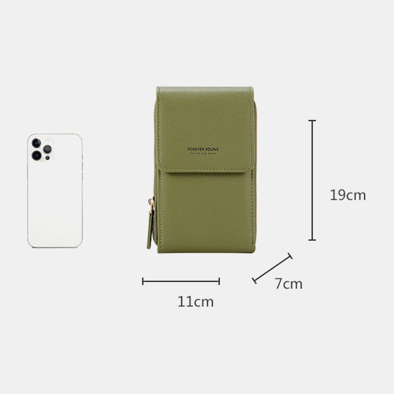 Women 6.5 Inch Touch Screen RFID Clutch Card Large Capacity Multi-Pocket Crossbody Phone Bag