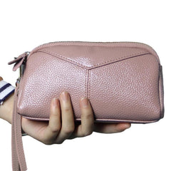 Casual Stylish Ladies' Quality Genuine Leather Clutch With Wristlet