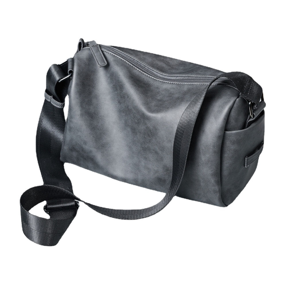 Men's Vintage Faux Leather Crossbody Bag - Large Capacity, Multifunction Shoulder Bag