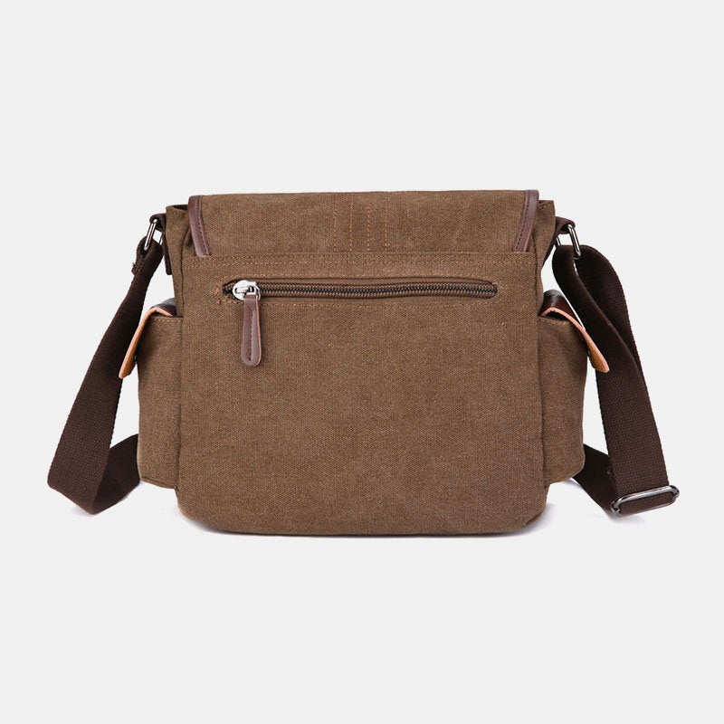 Men's Vintage Canvas Laptop Messenger Bag - Large, Water-Resistant, Crossbody Shoulder Bag