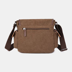Men's Vintage Canvas Laptop Messenger Bag - Large, Water-Resistant, Crossbody Shoulder Bag