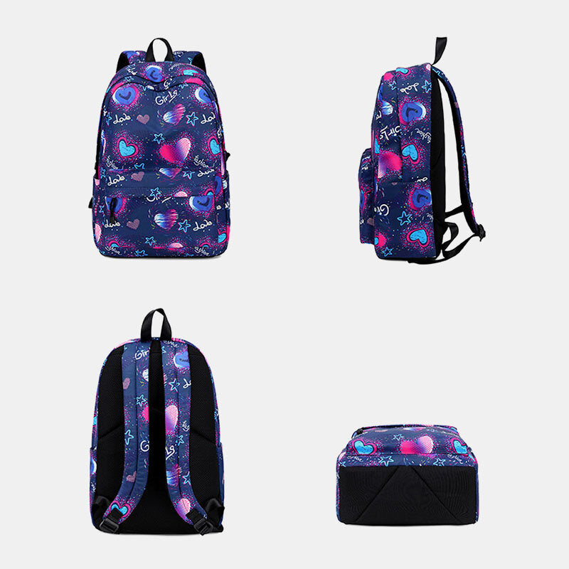 Love Pattern School Bag 15.6'' Laptop Backpack Rucksack Daypack