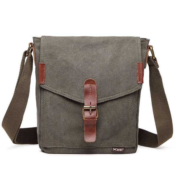 Men's Canvas Messenger Shoulder Bag - Casual & Durable