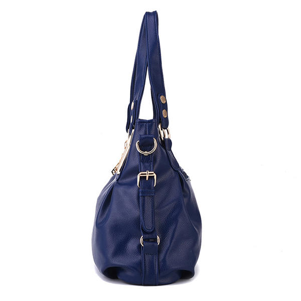 Women Faux Leather Tassel Soft Handbag Solid Casual Crossbody Bag