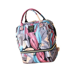 Women Canvas Casual Mummy And Kids Patchwork Backpack Handbag