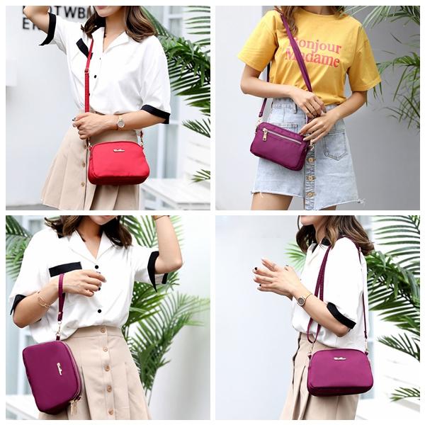 Women Nylon Waterproof Solid Casual Fashion Shoulder Bag Shell Clutch Crossbody