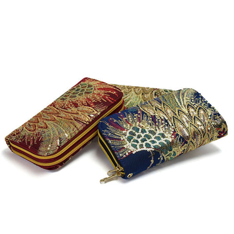 Women Embroidered National Style Wallet 6 Inches Phone Bag Card Holder Clutch