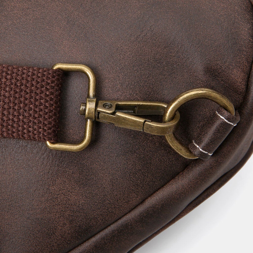 Men's Faux Leather Multi-Pocket Wear-Resistant Crossbody Chest Bag