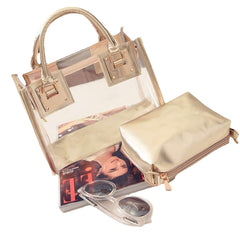 Transparent Gelly Crystal Celeb Tote Sand Beach Bag Shoulder Handbag
