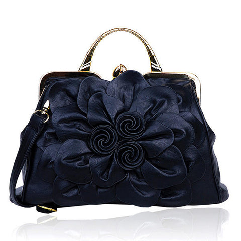 Women Elegant Handbag Rose Floral Fashion Cosmetic Bag