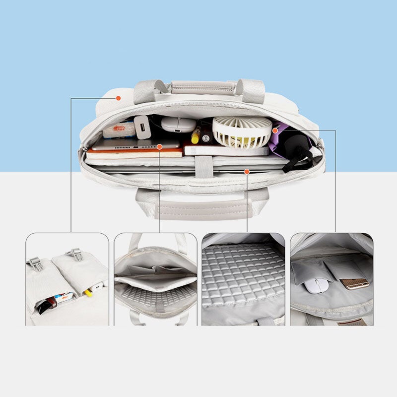 Men's Oxford Crossbody Shoulder Bag with Double Front Pockets, Large Capacity, Casual Laptop Bag