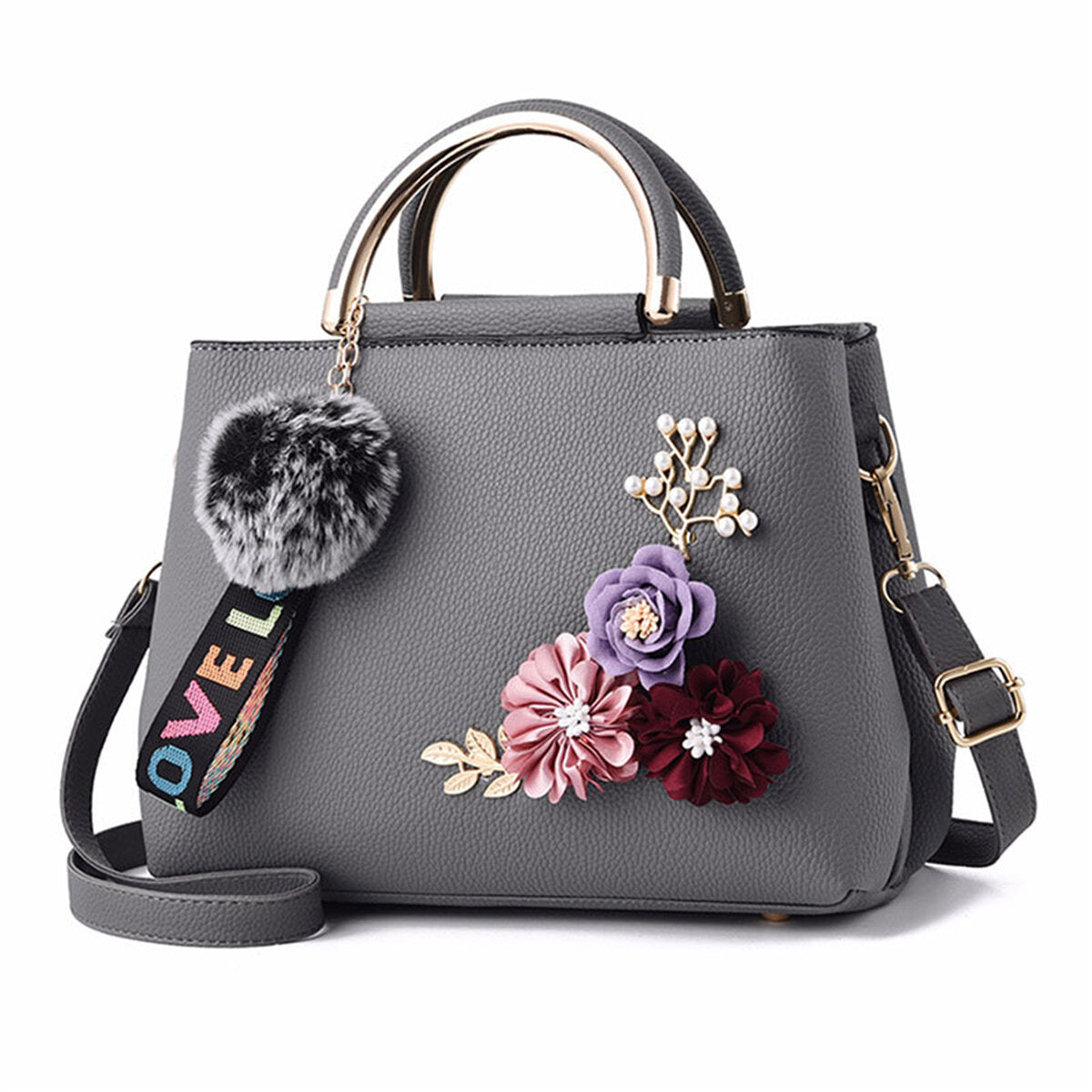 Womens Purses and Handbag Shoulder Bags Ladies Designer Top Handle Satchel Tote Bag with Ribbons Flower Decoration