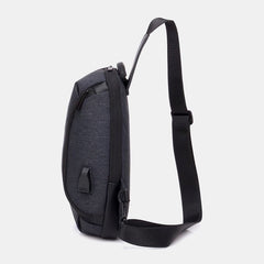 Men's Waterproof Anti-theft USB Charging Crossbody Bag with Large Capacity