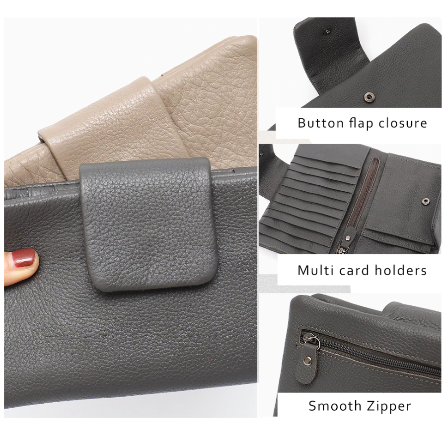 Fashionable Functional Women's Large Leather Handbags For Card Coin