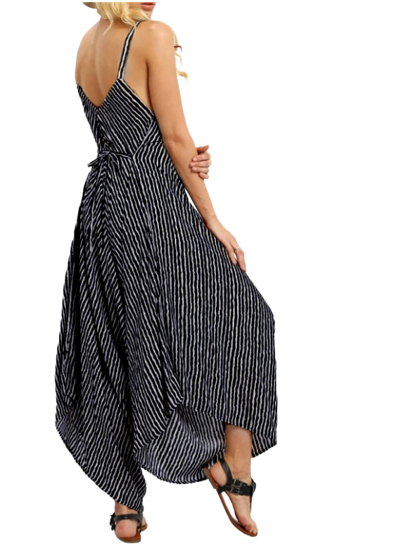 Women's Jumpsuit Sexy Strapless Casual Loose Striped Summer Overalls Oversized