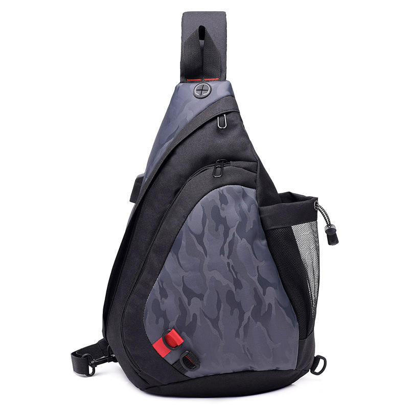 Men's Camouflage Chest Bag with USB Port - Large Capacity Outdoor Crossbody