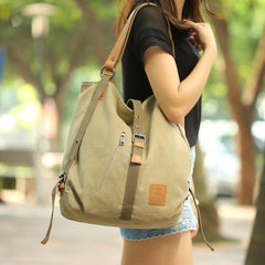 Women Men Canvas Handbags Multifunction Backpack Casual Shoulder Bags Students School