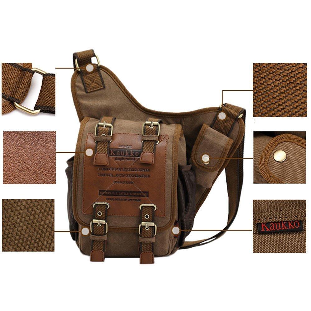 Men's Retro Canvas Crossbody Bag for Travel, Cycling, Hiking, School, Military Messenger Satchel