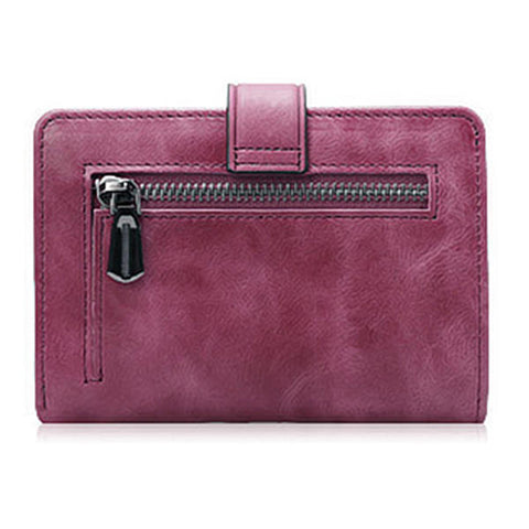 12 Card Slots Women Genuine Leather Minimalist Elegant Short Wallet Holder Purse