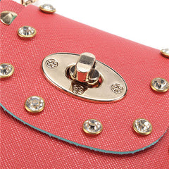 Women Chain Rivet Shoulder Bags Lock 6.5 Inch Phone Case Crossbody