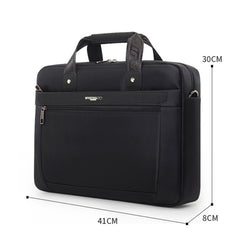 Men's Oxford Cloth Casual Briefcase, Convertible Strap, 16" Laptop Bag, Large Capacity