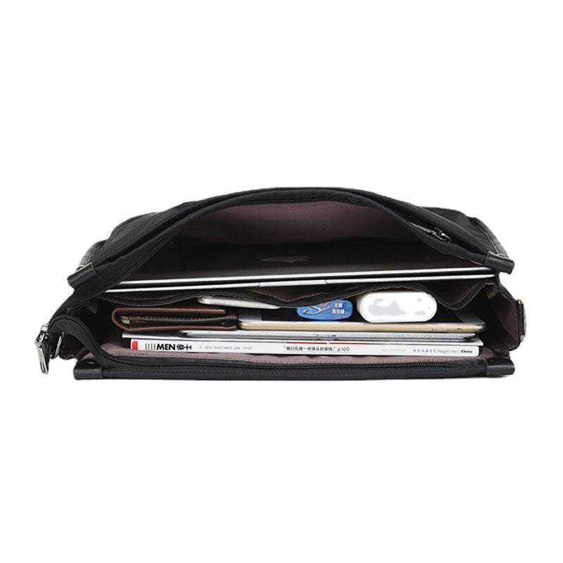 Men Nylon Waterproof 14 Inch Laptop Bag Multi-Layers Briefcases Handbag Crossbody Bag